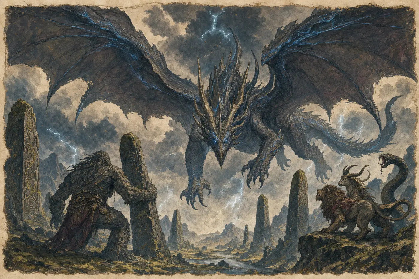 Um dragão primordial é um acontecimento do cenário.